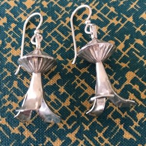 Vintage Sterling Navajo Squash Blossom Earrings